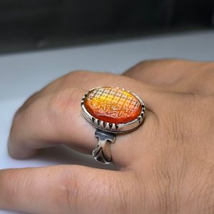 انگشتر عقیق دو رنگ